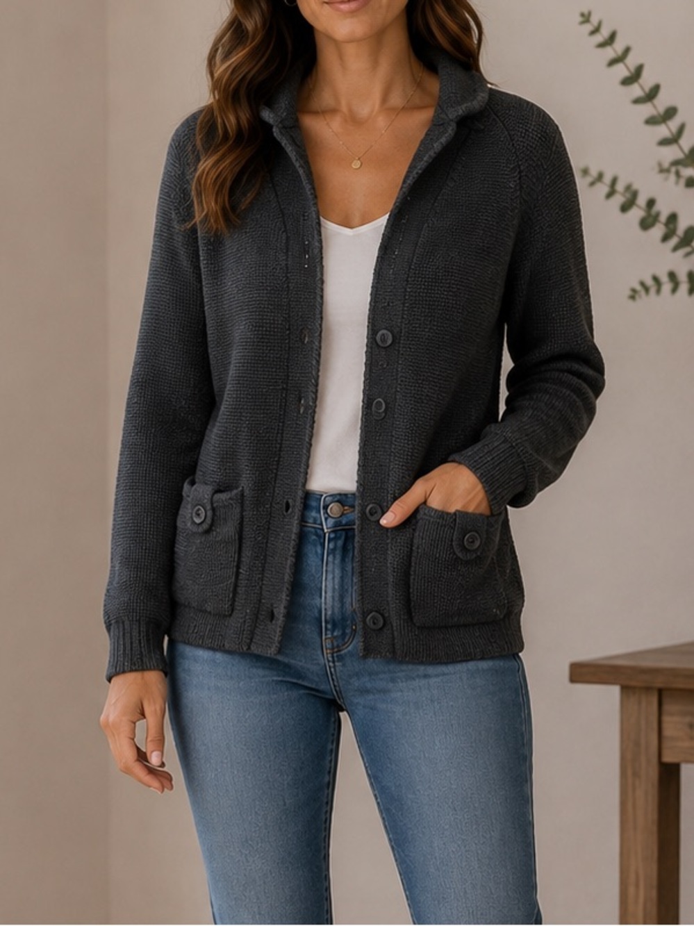 Vintage Sweater Bee Cardigan Sweater Black